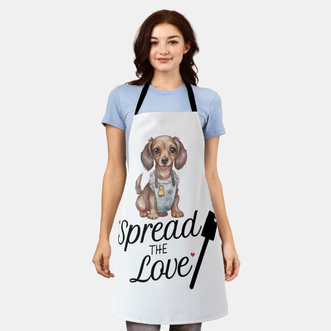 Dackel verbreitete die Liebe Schürze (Getragen)