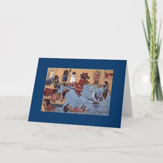 Dackel Vintage Grußkarte Karte (Vorderseite)