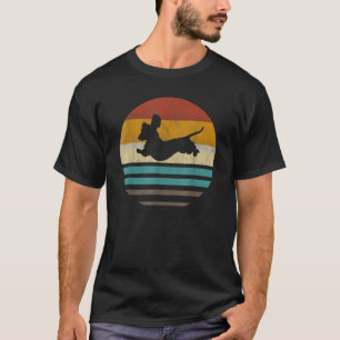 Dackel Vintage Silhouette 60er 70er Retro Dog T-Shirt