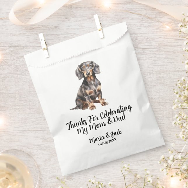Dackel Vollfarbige Pet-Hochzeit Geschenktütchen (Ausgeschnitten)