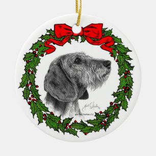 Dackel von Drahtgitter von Glenda S. Harlan Keramik Ornament