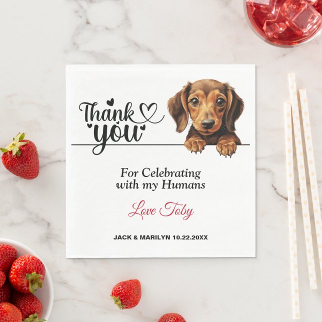 Dackel Wedding Vielen Dank Serviette (Beispiel)