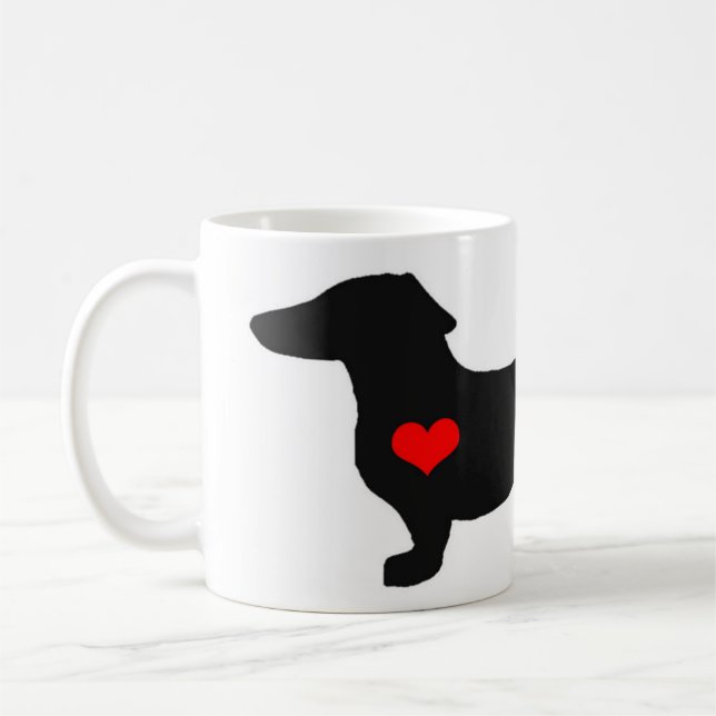 Dackel-weibliche Schatz-Tasse Kaffeetasse (Links)