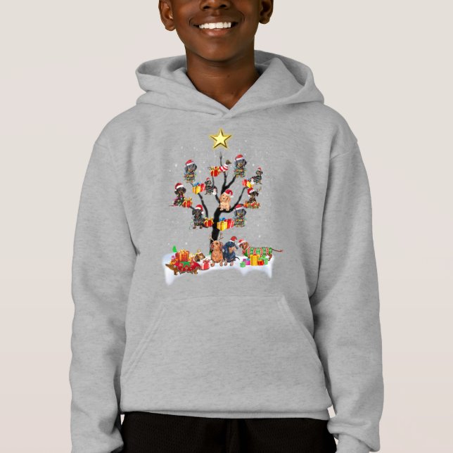 Dackel Weihnachten auf Tree Shirt Weihnachten Weih (Vorderseite)