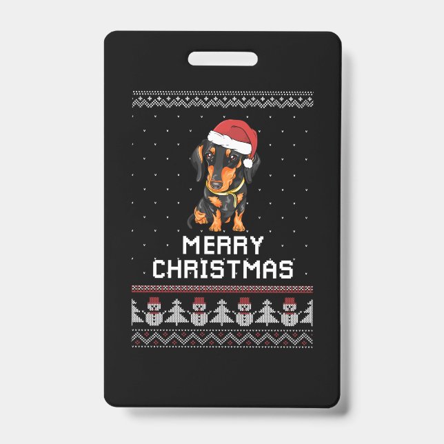 Dackel Weihnachten Ausweis (Vorderseite)