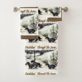 Dackel Weihnachten Badhandtuch Set