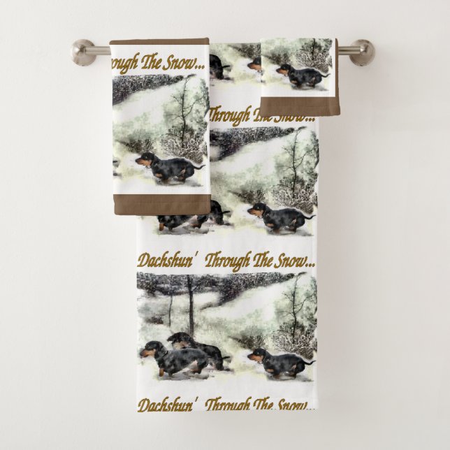 Dackel Weihnachten Badhandtuch Set (Insitu)