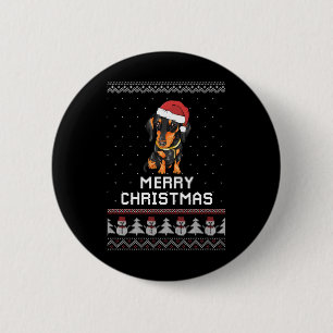 Dackel Weihnachten Button