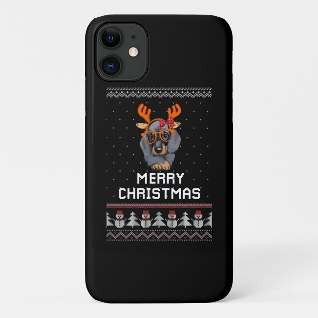 Dackel Weihnachten Case-Mate iPhone Hülle (Rückseite)