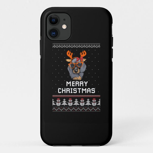 Dackel Weihnachten Case-Mate iPhone Hülle (Rückseite)