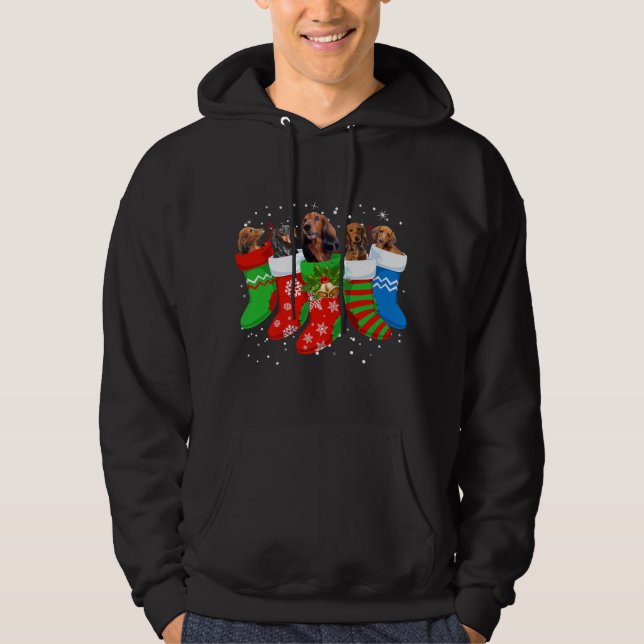 Dackel Weihnachten Dackel Dog Niedlich Socken Xmas Hoodie (Vorderseite)