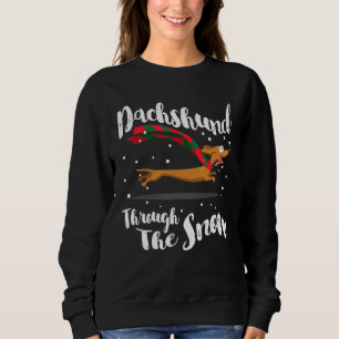 Dackel Weihnachten durch den Schnee Sweatshirt