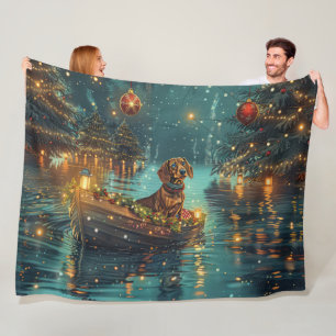 Dackel Weihnachten Feierliche Reise Fleecedecke
