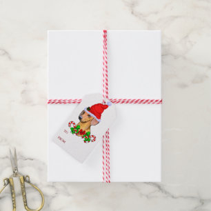 Dackel Weihnachten froh Geschenkanhänger