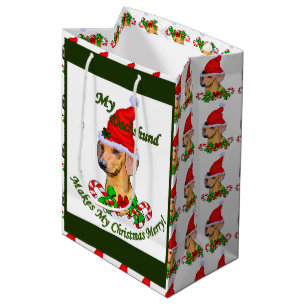 Dackel Weihnachten froh Mittlere Geschenktüte
