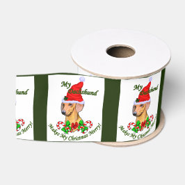 Dackel Weihnachten froh Ripsband