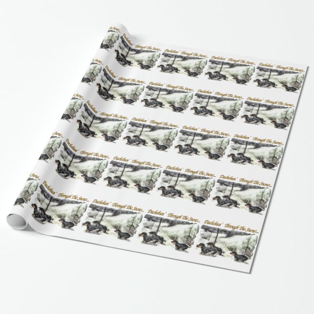 Dackel Weihnachten Geschenkpapier (Ungerollt)
