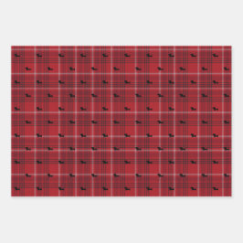 Dackel Weihnachten Karierte Geschenkpackpapier Geschenkpapier Set