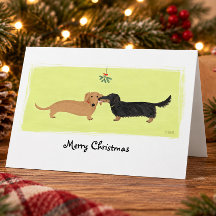 Dackel Weihnachten Mistletoe Kiss Liebe Hunde Xmas