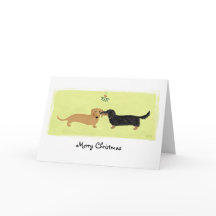 Dackel Weihnachten Mistletoe Kiss Liebe Hunde Xmas