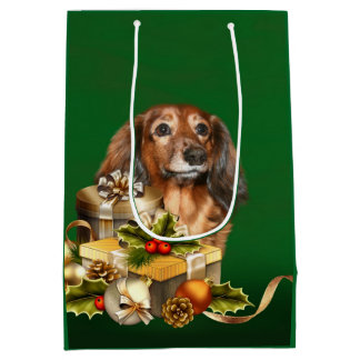 Dackel-Weihnachten Mittlere Geschenktüte