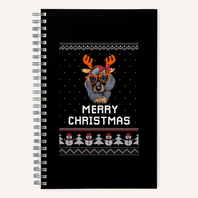 Dackel Weihnachten Notizbuch (Vorderseite)
