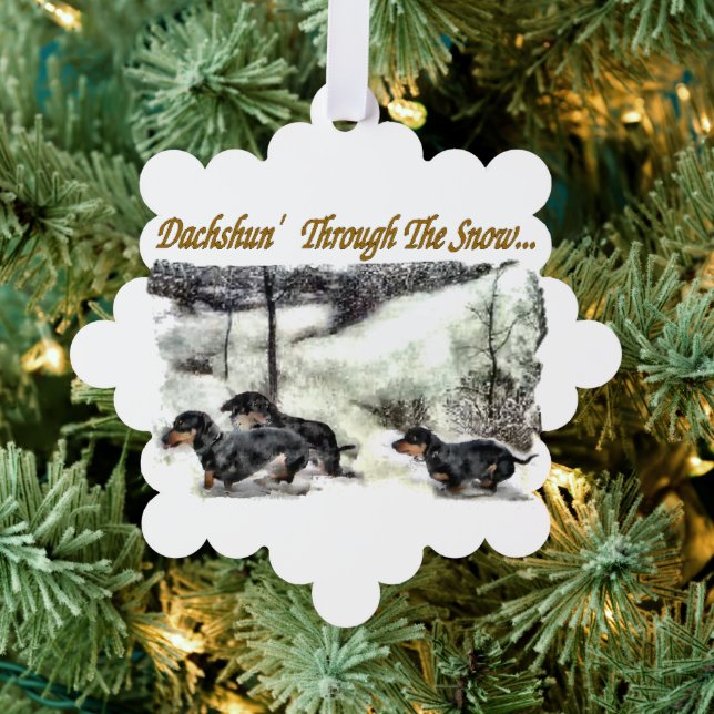 Dackel Weihnachten Ornament Karte (Insitu (Baum))