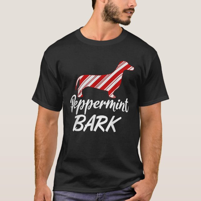 Dackel Weihnachten Peppermint Bark Womens Geschenk T-Shirt (Vorderseite)