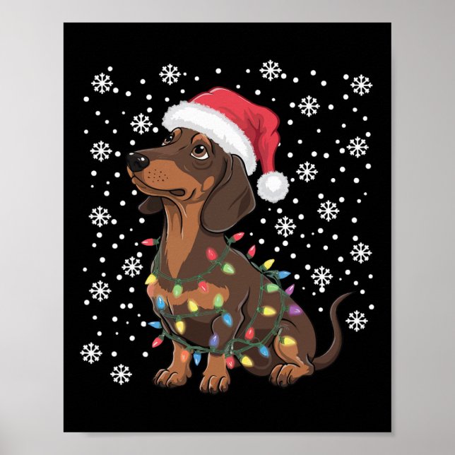 Dackel Weihnachten Poster (Vorne)