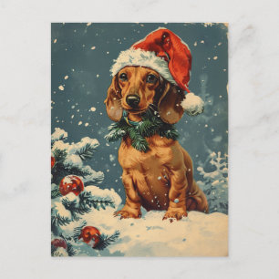 Dackel Weihnachten Postkarte