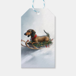 Dackel Weihnachten Schnee Winter Geschenkanhänger