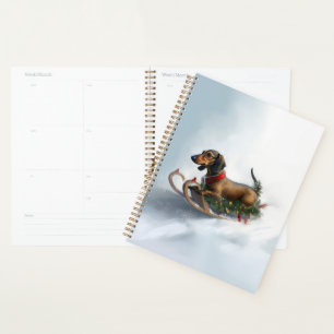 Dackel Weihnachten Schnee Winter Planer