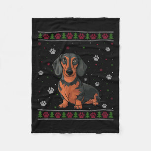 Dackel Weihnachten Sweater Xmas Haustier Hund Lo Fleecedecke