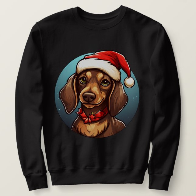 Dackel Weihnachten Sweatshirt (Design vorne)