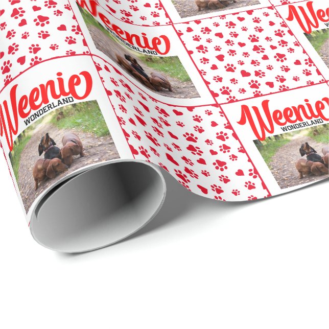 Dackel Weihnachten Welpe Picture Funny Würstchen D Geschenkpapier (Rolleneckpunkt)