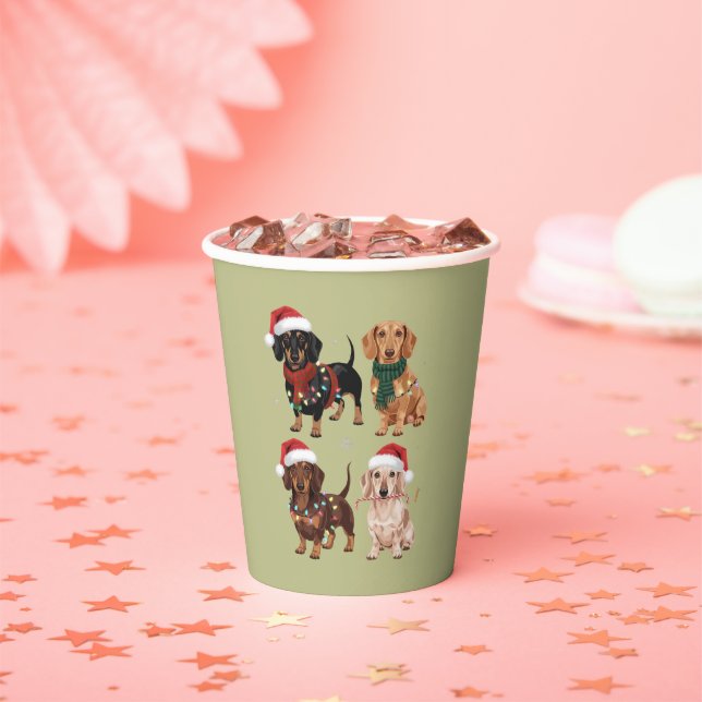 Dackel Weihnachts-Hund Mama Lover Xmas Geschenk Pappbecher (Insitu)