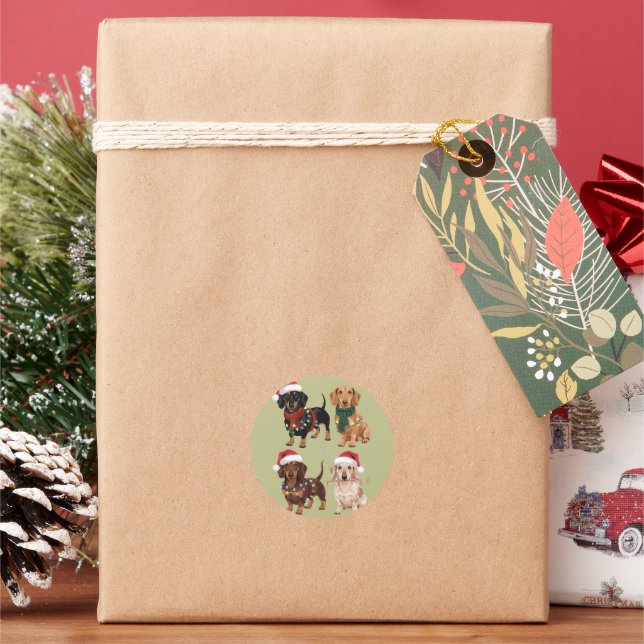 Dackel Weihnachts-Hund Mama Lover Xmas Geschenk Runder Aufkleber (Feiertag)