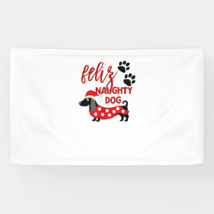Dackel Weihnachts-Shirt _ Funny Feliz Naughty Do Banner
