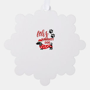 Dackel Weihnachts-Shirt _ Funny Feliz Naughty Do Ornament Karte
