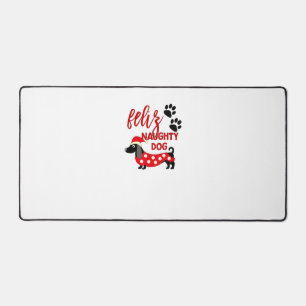 Dackel Weihnachts-Shirt _ Funny Feliz Naughty Do Schreibtischunterlage