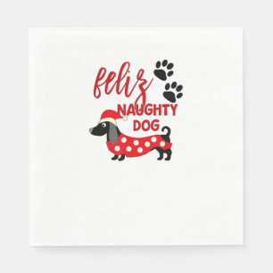 Dackel Weihnachts-Shirt _ Funny Feliz Naughty Do Serviette