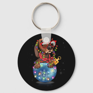 Dackel Weihnachts-Weihnachtsgeschenk Schlüsselanhänger