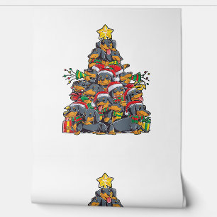 Dackel Weihnachtsbaum Dog Weihnachtsjunge Mädchen Tapete