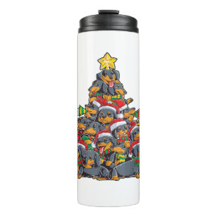 Dackel Weihnachtsbaum Dog Weihnachtsjunge Mädchen Thermosbecher