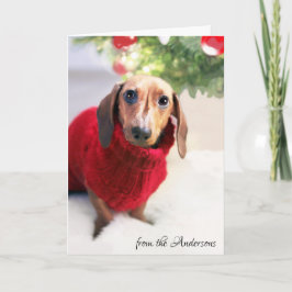 Dackel-Weihnachtsbaum-Hundestrickjacke fertigen Feiertagskarte