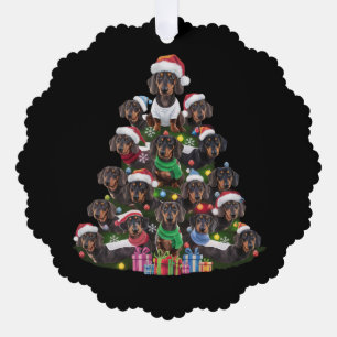 Dackel Weihnachtsbaum Ornament Karte
