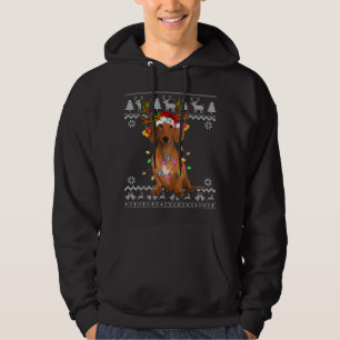 Dackel Weihnachtsbaum Weihnachtsmannmütze Hund Lov Hoodie