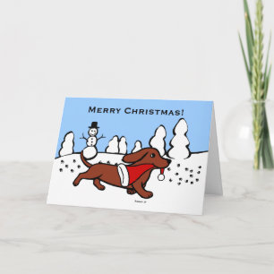 Dackel-WeihnachtsCartoon Feiertagskarte