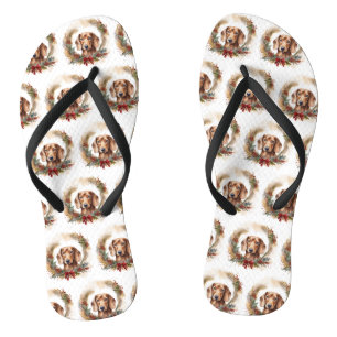 Dackel Weihnachtsfest Flip Flops