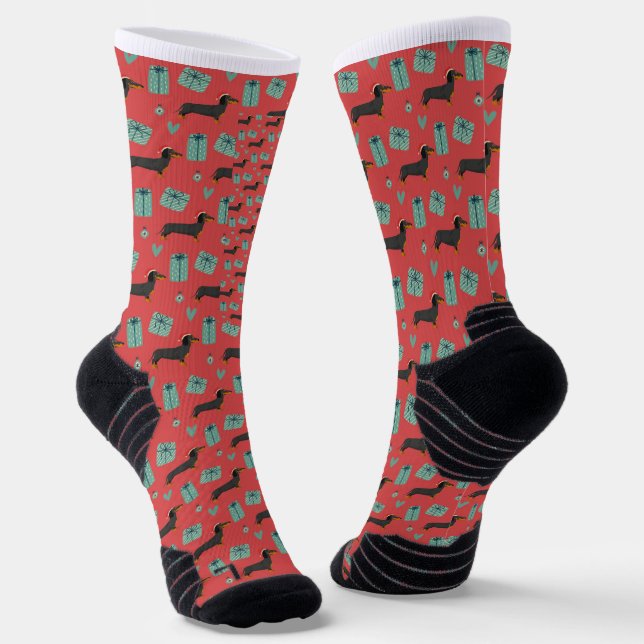 Dackel Weihnachtsgeschenk für Dackel Liebhaber Hun Socken (Gewinkelt)